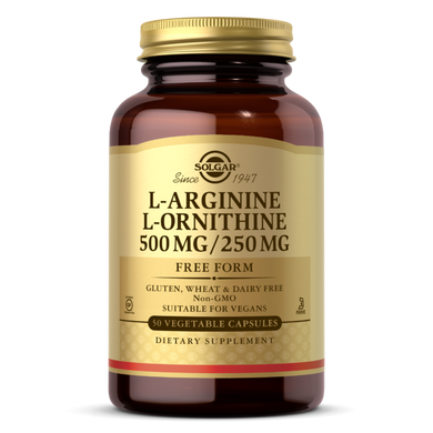 L-Аргинин орнітин L-Arginine L-Ornithine Solgar 500/250 мг 50 капсул