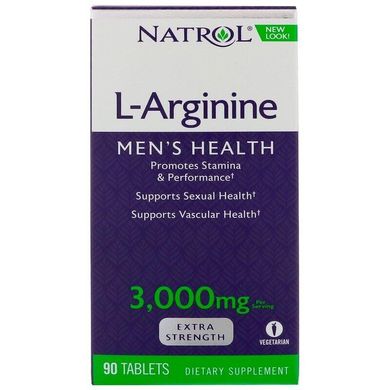 Аргинин L-Arginine Natrol 3000 мг 90 таблеток