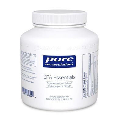 Фотография - Рыбий жир в триглицеридной форме с маслом огуречника EFA Essentials Pure Encapsulations 120 капсул