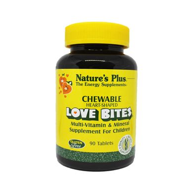 Фотография - Витамины Chewable Heart-Shaped Love Bites Multi-Vitamin and Mineral Supplement Nature's Plus 90 таблеток