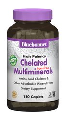 Хелатні мінерали без заліза Chelated Multiminerals iron-free Bluebonnet Nutrition 120 каплет