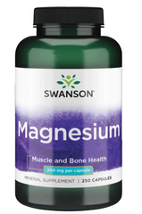 Магній Magnesium Swanson 200 мг 250 капсул