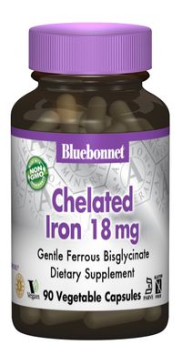 Железо Chelated Iron Bluebonnet Nutrition 18 мг 90 капсул
