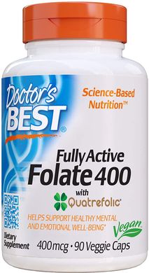 Фотография - Витамин В9 Фолат Fully Active Folate 400 Doctor's Best 400 мкг 90 капсул