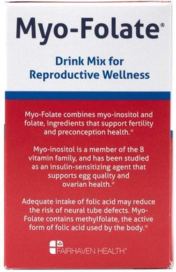 Фотография - Міо-фолат для фертильності Myo-Folate Fairhaven Health без ароматизаторів 30 пакетів 2.4 г