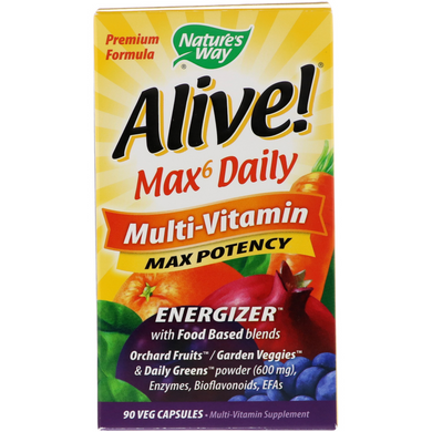 Фотография - Мультивитамины Alive! Max6 Daily Multivitamin Nature's Way 90 капсул