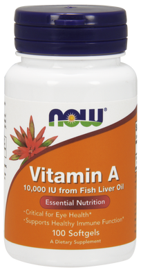 Фотография - Вітамін А Vitamin A Now Foods 10000 МО 100 капсул