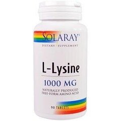 Лизин L-Lysine Solaray 1000 мг 90 таблеток