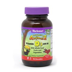 Фотография - Витамин D3 Rainforest Animalz Vitamin D3 Bluebonnet Nutrition ягоды 400 МЕ 90 таблеток