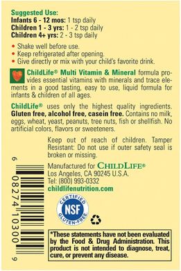 Фотография - Вітаміни для дітей Multi Vitamin & Mineral ChildLife апельсин манго 237 мл