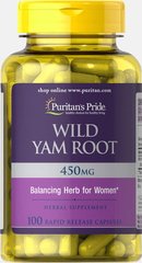Фотография - Дикий ямс Wild Yam Root Puritan's Pride корінь 450 мг 100 капсул