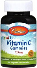 Фотография - Витамин С для детей Kids Vitamin C Gummies Carlson Labs апельсин 125 мг 60 жевательніх конфет