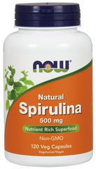 Фотография - Спирулина Spirulina Now Foods 500 мг 120 капсул