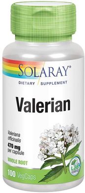 Фотография - Валериана корень Valerian Solaray 470 мг 100 вегетарианских капсул