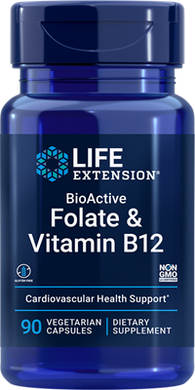 Фотография - Вітамін В9 Фолієва кислота і В12 Folate & Vitamin B12 Life Extension 90 капсул