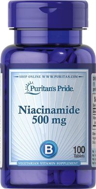 Витамин В3 Ниацинамид Niacinamide Puritan's Pride 500 мг 100 таблеток
