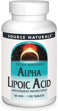 Альфа-липоевая кислота Alpha Lipoic Acid Source Naturals 50 мг 100 таблеток