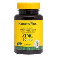 Цинк Zinc Nature's Plus 30 мг 90 таблеток
