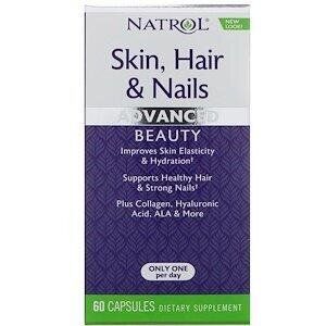 Фотография - Витамины для волос кожи и ногтей Skin Hair & Nails Natrol 60 капсул