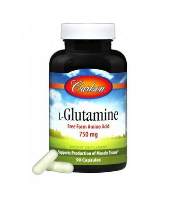 L-глютамін L-Glutamine Carlson Labs 750 мг 90 капсул