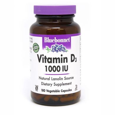 Фотография - Витамин D3 Vitamin D3 1000IU Bluebonnet Nutrition 1000 МЕ 180 капсул