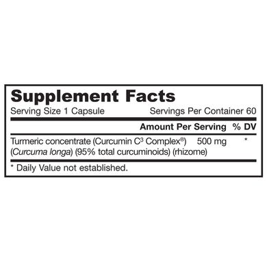 Куркумин Curcumin 95 Jarrow Formulas 500 мг 60 капсул