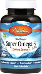 Фотография - Риб'ячий жир Wild Caught Super Omega·3 Gems Fish Oil Carlson Labs 1200 мг 100 капсул