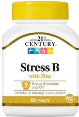 Комплекс вітаминів В + цинк Stress B with Zinc 21st Century 66 таблеток