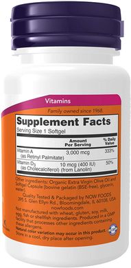 Фотография - Витамин А и D Vitamin A&D Essential Nutrition Now Foods 10000/400 МЕ 100 капсул