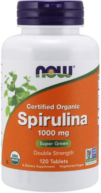 Фотография - Спирулина Spirulina Now Foods 1000 мг 120 таблеток