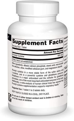 Фотография - Ацетилцистеїн NAC N-Acetyl Cysteine Source Naturals 600мг 60 таблеток