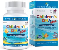 Фотография - Омега-3 ДГК і ЕПК для дітей 3-6 років Children's DHA Xtra Nordic Naturals ягоди 636 мг 90 капсул