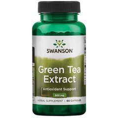 Зелений чай Green Tea Extract Swanson 500 мг 60 капсул