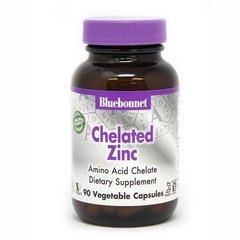 Хелатний цинк Chelated Zinc Bluebonnet Nutrition 90 капсул