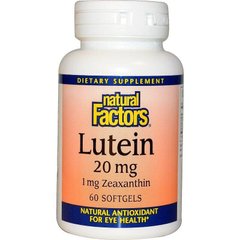 Фотография - Лютеин Lutein Natural Factors 20 мг 60 капсул