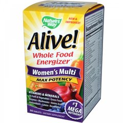 Фотография - Мультивитамины для женщин Alive! Women's Max Potency Nature's Way 90 таблеток