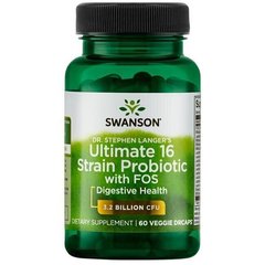 Пробиотики Probiotics Dr Langer's Ultimate 16 Strain with FOS Swanson 3 млрд КОЭ 60 капсул