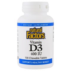 Фотография - Вітамін D3 для дітей Vitamin D3 Natural Factors 400 МО ягоди 100 таблеток