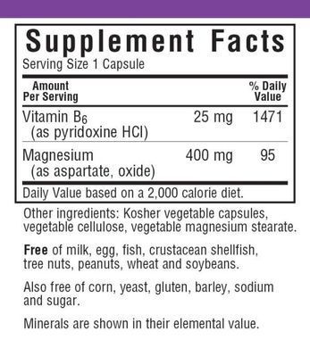 Магній і вітамін В-6 Magnesium Plus B6 Bluebonnet Nutrition 90 капсул