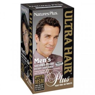 Фотография - Комплекс для зростання оздоровлення волосся для чоловіків Ultra Hair Nature's Plus 60 таблеток