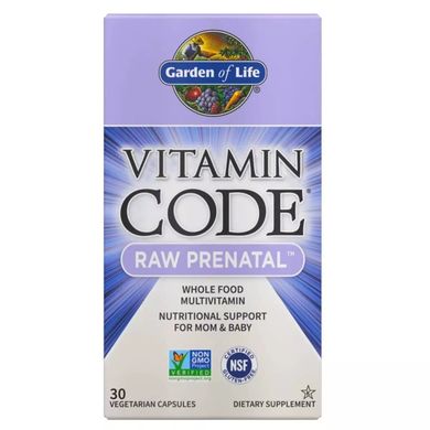 Сырые витамины для беременных Vitamin Code Raw Prenatal Garden of Life 30 капсул