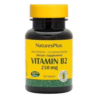 Витамин В2 Рибофлавин Vitamin B2 Nature's Plus 250 мг 60 таблеток