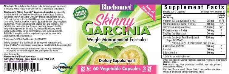 Фотография - Гарциния Skinny Garcinia Bluebonnet Nutrition 60 капсул