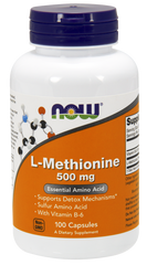 Метіонін L-Methionine Now Foods 500 мг 100 капсул
