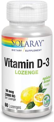 Фотография - Вітамін D3 Vitamin D-3 Solaray 2000 МО лимон 60 льодяників