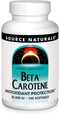 Бета Каротин Beta Carotene Source Naturals 25000 МО 100 капсул