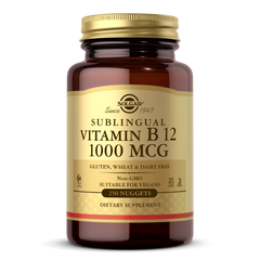 Вітамін В12 ціанокобаламін Vitamin B12 Solgar сублінгвальний 1000 мкг 250 таблеток