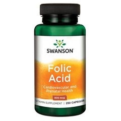 Фотография - Витамин В9 Фолиевая кислота Folic Acid Swanson 800 мкг 250 капсул