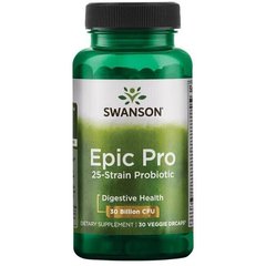 Пробіотики Probiotic Epic Pro 25 Strain Swanson 30 млрд КОЕ 30 капсул
