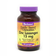 Цинк Zinc Lozenges Bluebonnet Nutrition апельсин 15 мг 60 льодяників